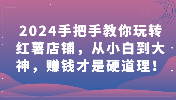2024手把手教你玩转红薯店铺，从小白到大神，赚钱才是硬道理！-818877学习网