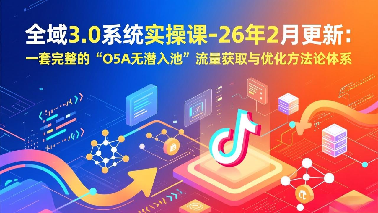 全域3.0系统实操课-26年2月更新:一套完整的“O5A无潜入池”流量获取与优化方法论体系-818877学习网