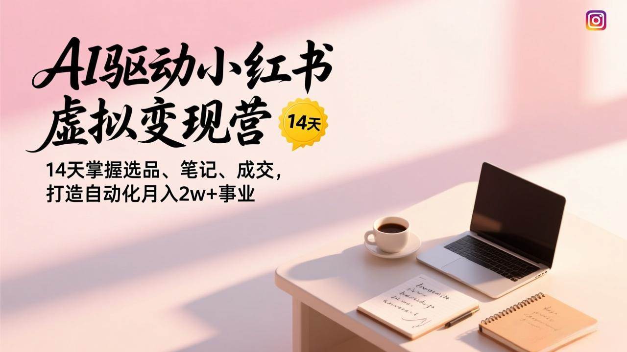 （17204期）AI驱动小红书虚拟变现营，14天掌握选品、笔记、成交，打造自动化月入2w+事业-818877学习网