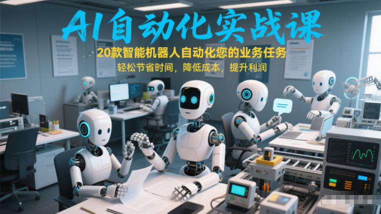 AI自动化实战课:20款智能机器人自动化您的业务任务,轻松节省时间,降低成本,提升利润-818877学习网