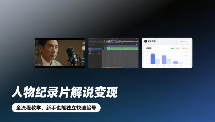 人物纪录片解说变现，全流程教学，新手也能独立快速起号-818877学习网