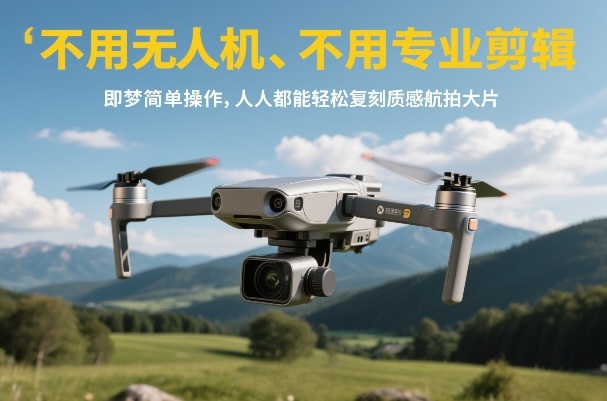 不用无人机、不用专业剪辑，即梦简单操作，人人都能轻松复刻质感航拍大片-818877学习网