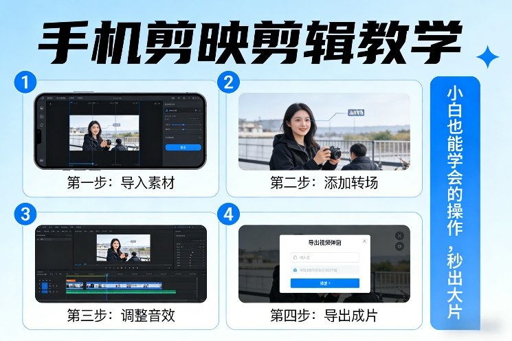 手机剪映剪辑教学,小白也能学会的操作,秒出大片-818877学习网
