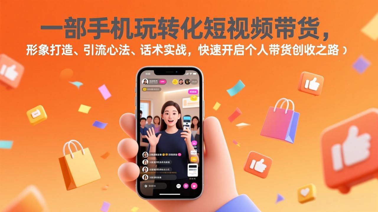 一部手机玩转化短视频带货，形象打造、引流心法、话术实战，快速开启个人带货创收之路-818877学习网