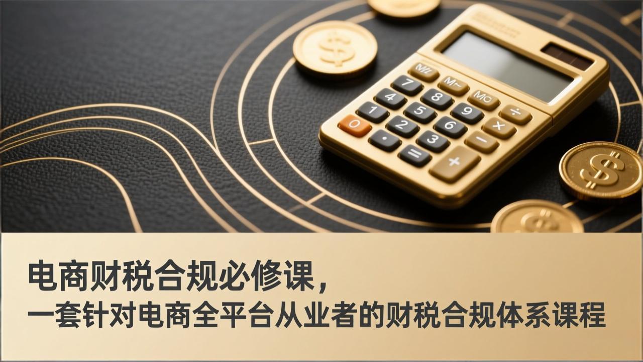 电商财税合规必修课,是一套针对电商全平台从业者的财税合规体系课程-818877学习网