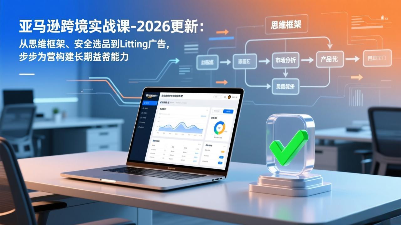亚马逊跨境实战课-2026更新：从思维框架、安全选品到Listing广告，步步为营构建长期盈利能力-818877学习网