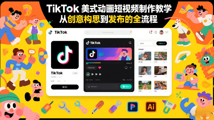 TikTok美式动画短视频制作教学，从创意构思到发布的全流程-818877学习网