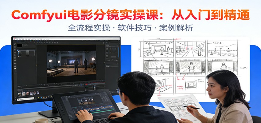ComfyUI电影分镜实操课：分镜一致性，全流程AI视频制作，零基础也能做专业分镜-818877学习网