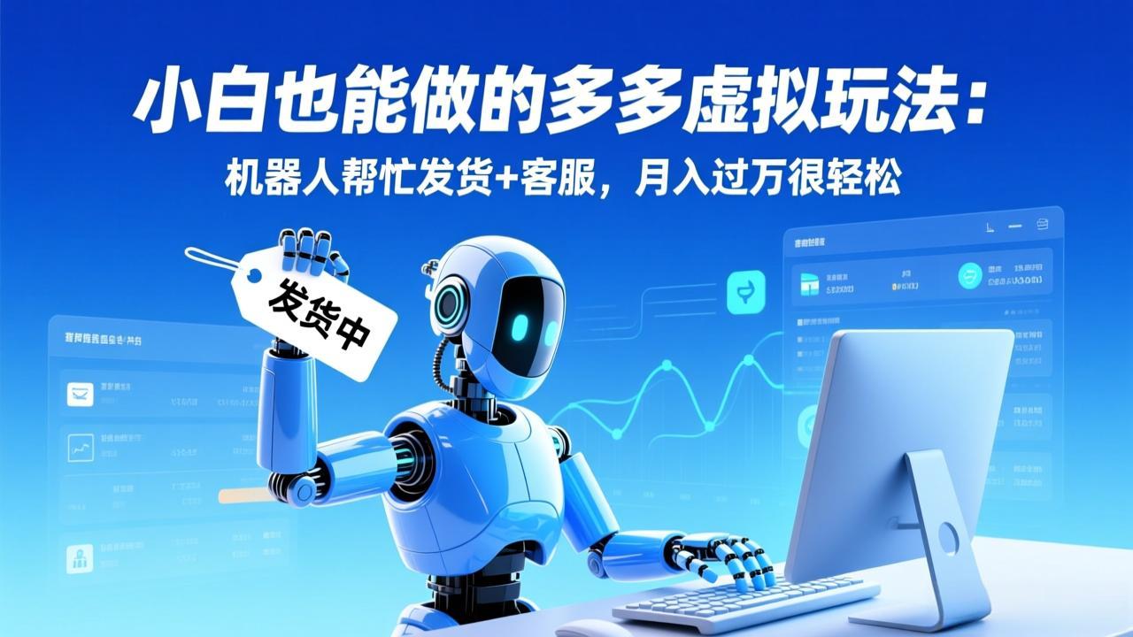 小白也能做的多多虚拟玩法:机器人帮忙发货+客服,月入过万很轻松-818877学习网