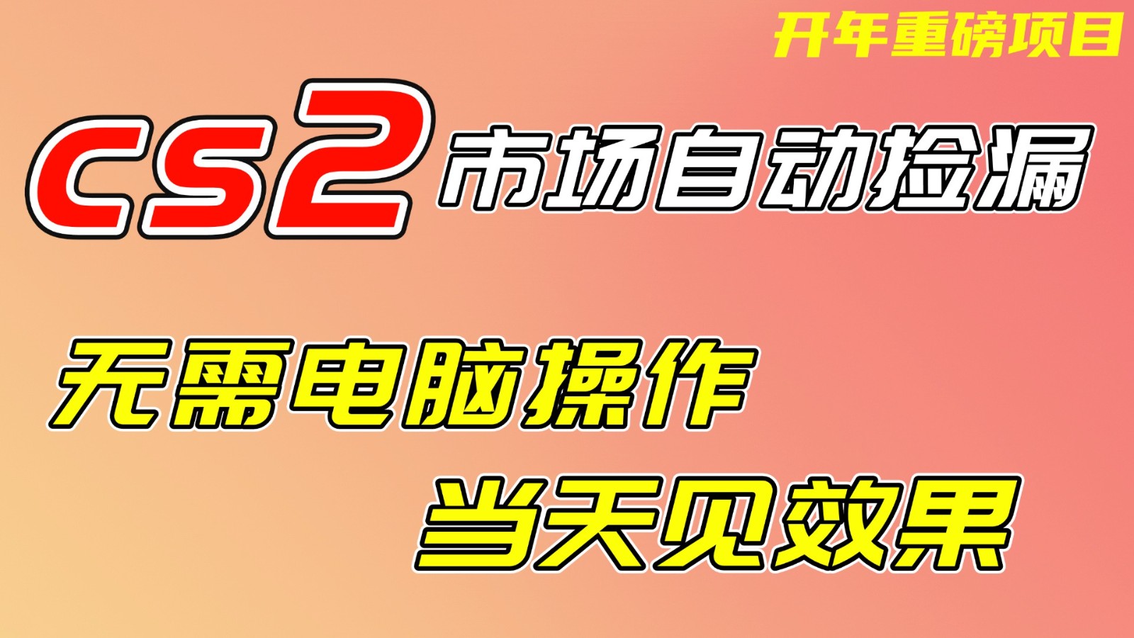 CS2市场挂机项，无需电脑操作，无需进入游戏，当天见效果，支持任何形式验证-818877学习网