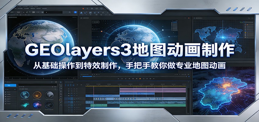 GEOlayers3地图动画制作:从基础操作到特效制作,手把手教你做专业地图动画-818877学习网