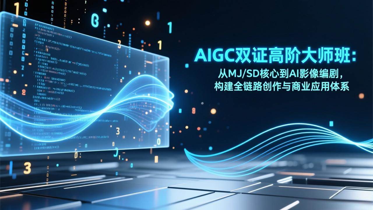 （17198期）AIGC双证高阶大师班：从MJ/SD核心到AI影像编剧，构建全链路创作与商业应用体系-818877学习网