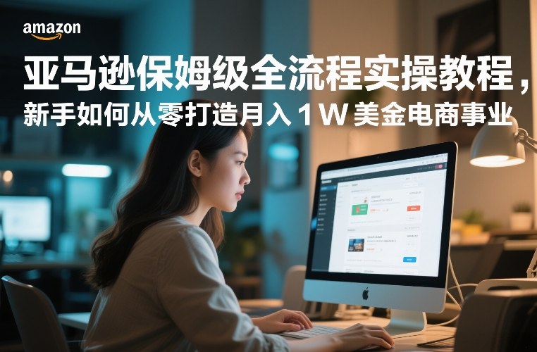 亚马逊保姆级全流程实操教程，新手如何从零打造月入1W美金电商事业-818877学习网