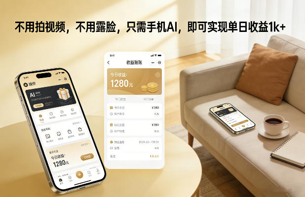 不用拍视频，不用露脸，只需手机AI，即可实现单日收益1k+【揭秘】-818877学习网