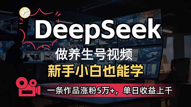 （14270期）小白用DeepSeek做养生号，一条作品涨粉5万+，单日收益上千-818877学习网
