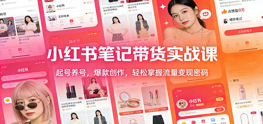 小红书笔记带货实战课:起号养号,爆款创作,轻松掌握流量变现密码-818877学习网