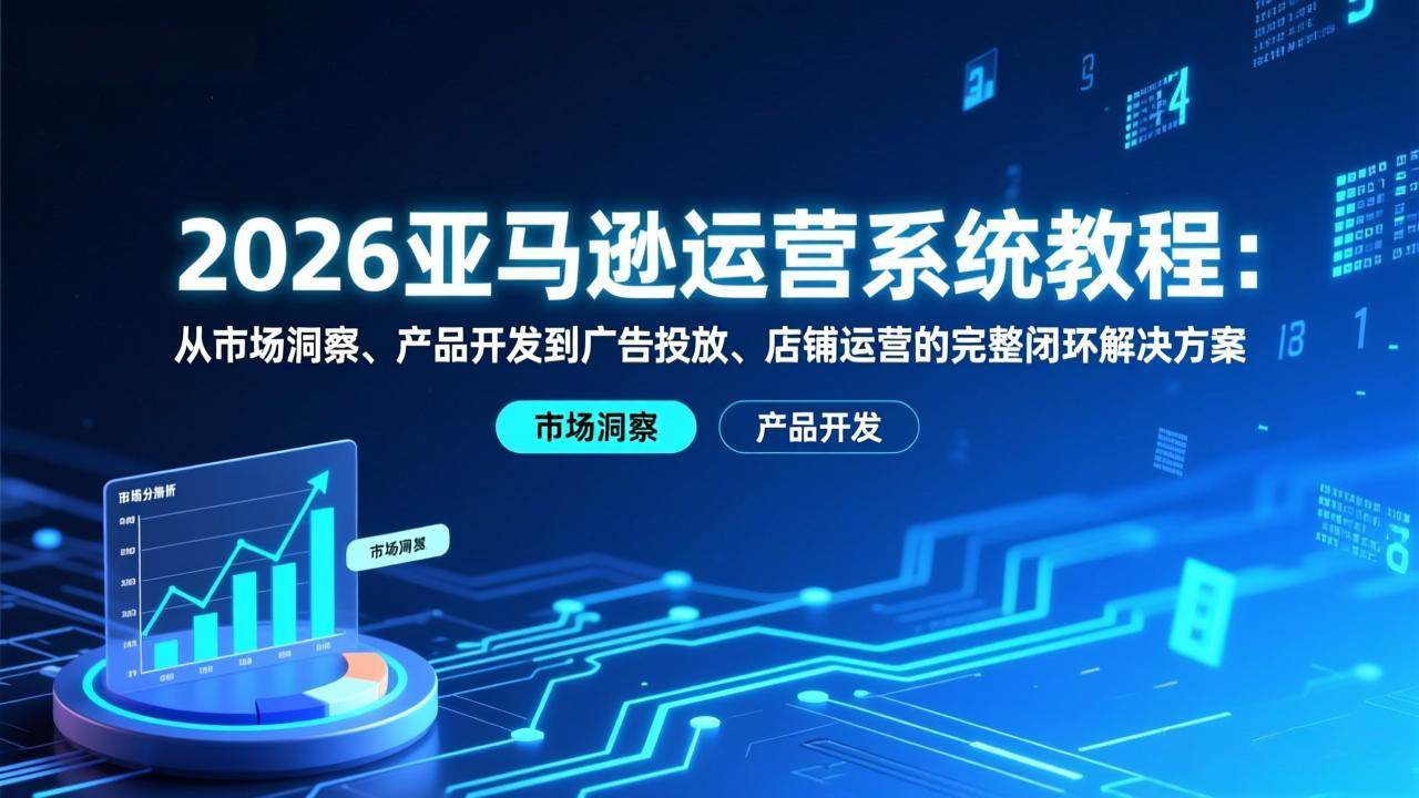 （17208期）2026亚马逊运营系统教程：从市场洞察、产品开发到广告投放、店铺运营的完整闭环解决方案-818877学习网